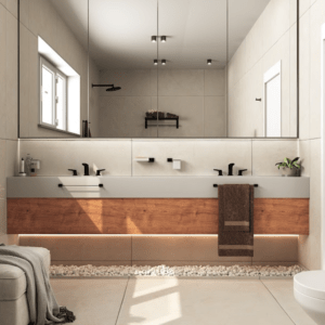 Juego de Baño Linea Nice Negro Bimando - Andez